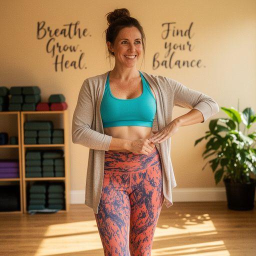 Grupo de personas practicando yoga al aire libre rodeados de naturaleza y vegetación.